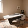 Geometric Luxe Executive L-Shaped Desk with High-Gloss Finish and Ribbed Privacy Panel
