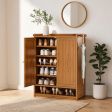 Shoe Cabinet Solid Door or Fluted Door Door Style Options, for Entryway Shoe Storage, 6 Configuration Options, 3 Finish Options