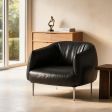Accent Chair, Oiled Leather or Anti Cat Scratch Leather Upholstery Material Options, Footrest Not Included or Footrest Included Design Options
