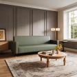 Contemporary Chic Slim-Profile Loveseat with Contrast Piping, Gold-Tipped Legs & Stain-Resistant Upholstery