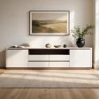 TV Stand, 7 Finish Options with 71"–94" Size Options, Television Component Placement, for Media Storage