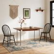 Rectangular Solid Rubberwood Dining Table Collection in Walnut with Chrome Legs, Three Width Options