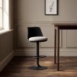 Adjustable Swivel Bar Stool Collection with Fabric Seat, Curved Back, Pedestal Footrest Base and Seven Color Options