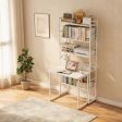 Fold-Out Computer Desk Collection with Bookshelf, Open Storage, Steel Frame, Manufactured Wood Top and Two Desktop Widths