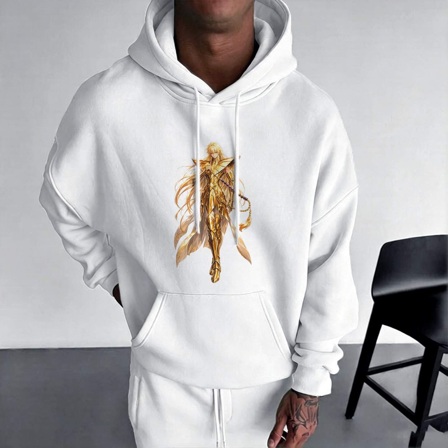 Virgo Gold Saint Seiya Unisex Anime Graphic Streetwear Vintage Hoodie