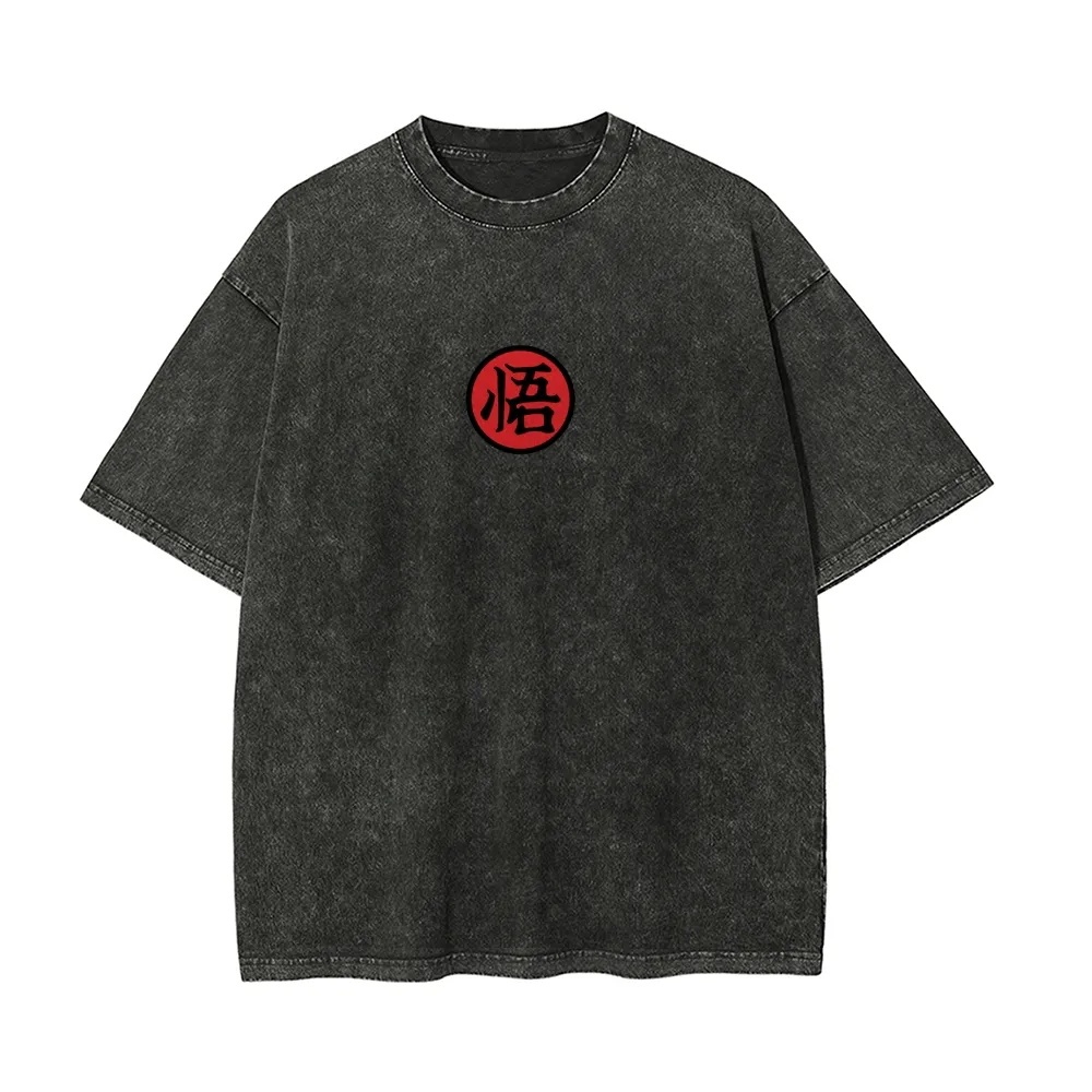 Unisex Anime Graphic Streetwear Vintage Washed T-shirt