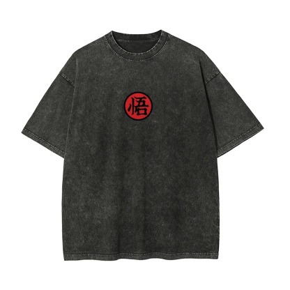 Unisex Anime Graphic Streetwear Vintage Washed T-shirt