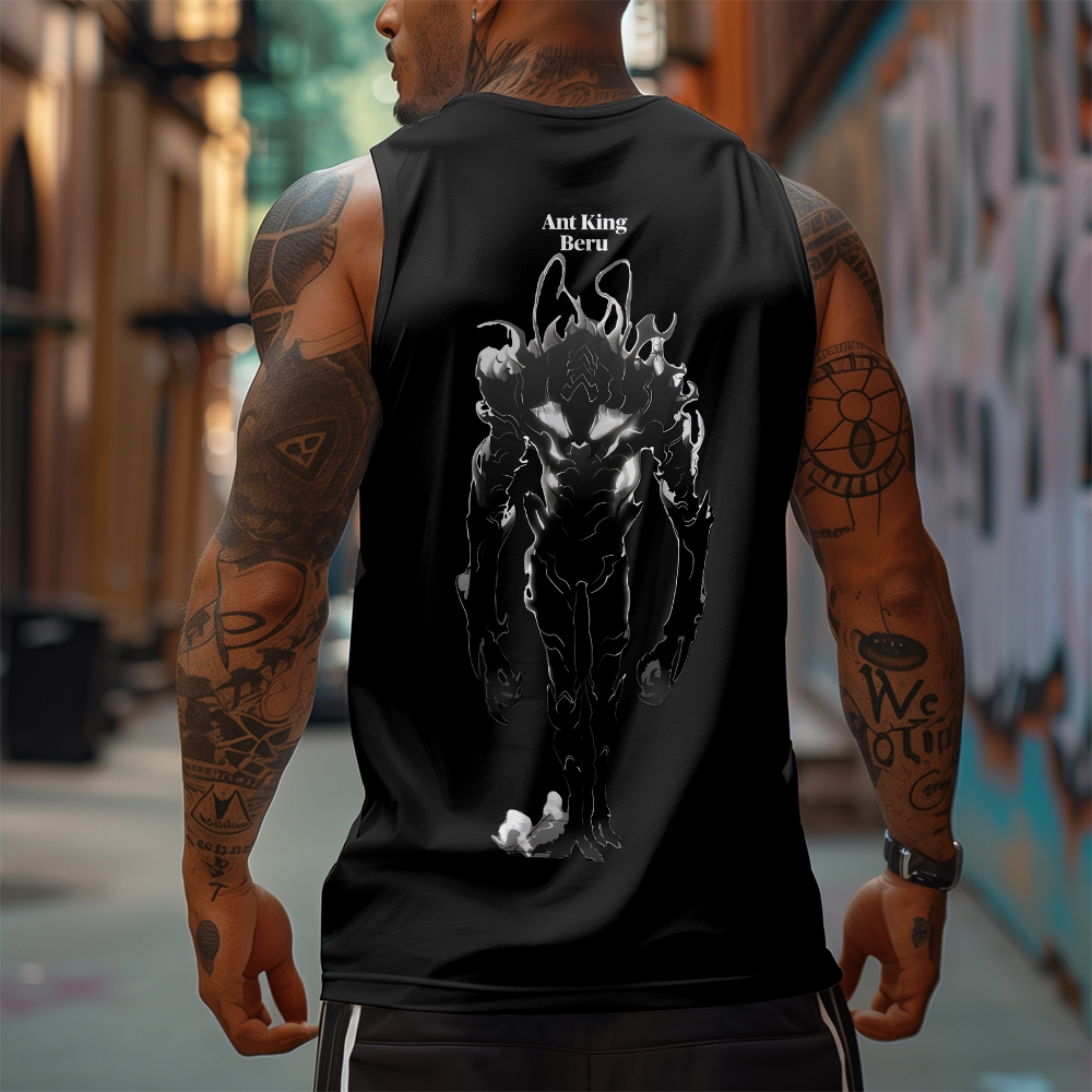 Oversized Anime Print Gym Tank Top-AnimeClothe