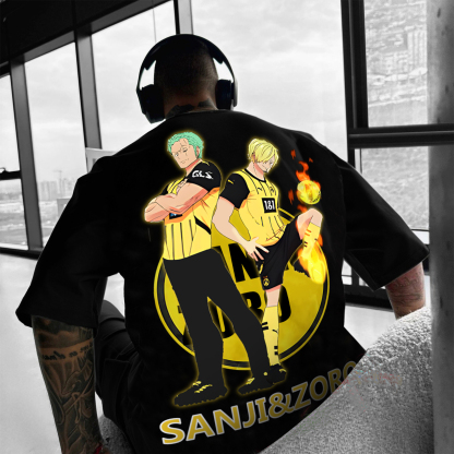 Unisex Vintage T-shirt | Borussia Dortmund x One Piece-AnimeClothe