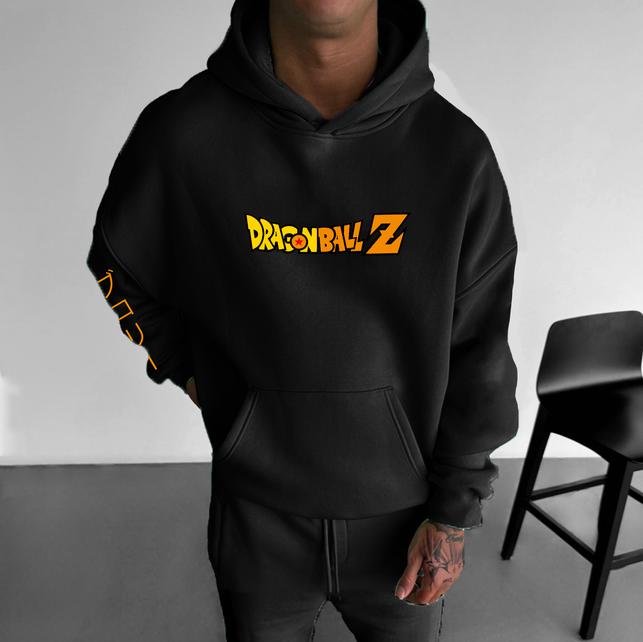 Unisex Anime Print  Casual Oversized Hoodie-AnimeClothe