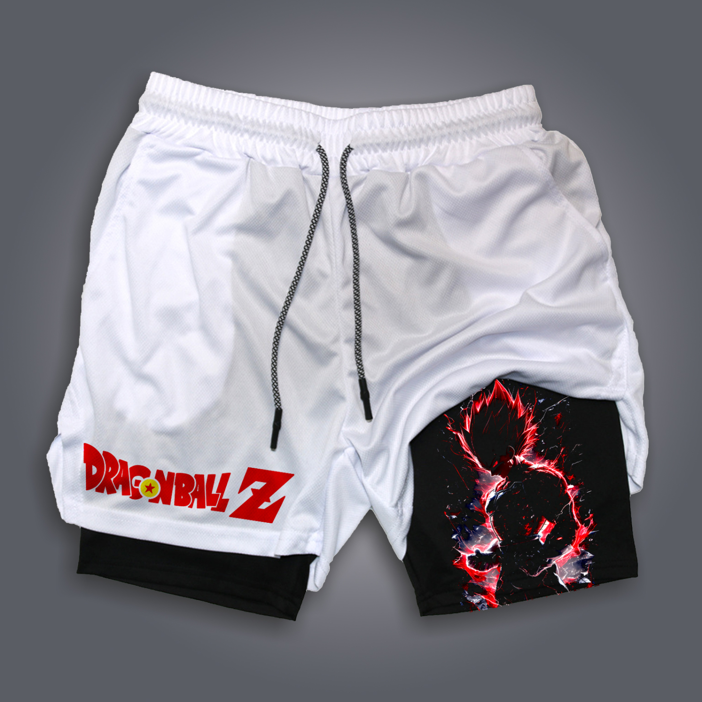 Unisex Anime Print Drawstring Double Layer Shorts-AnimeClothe