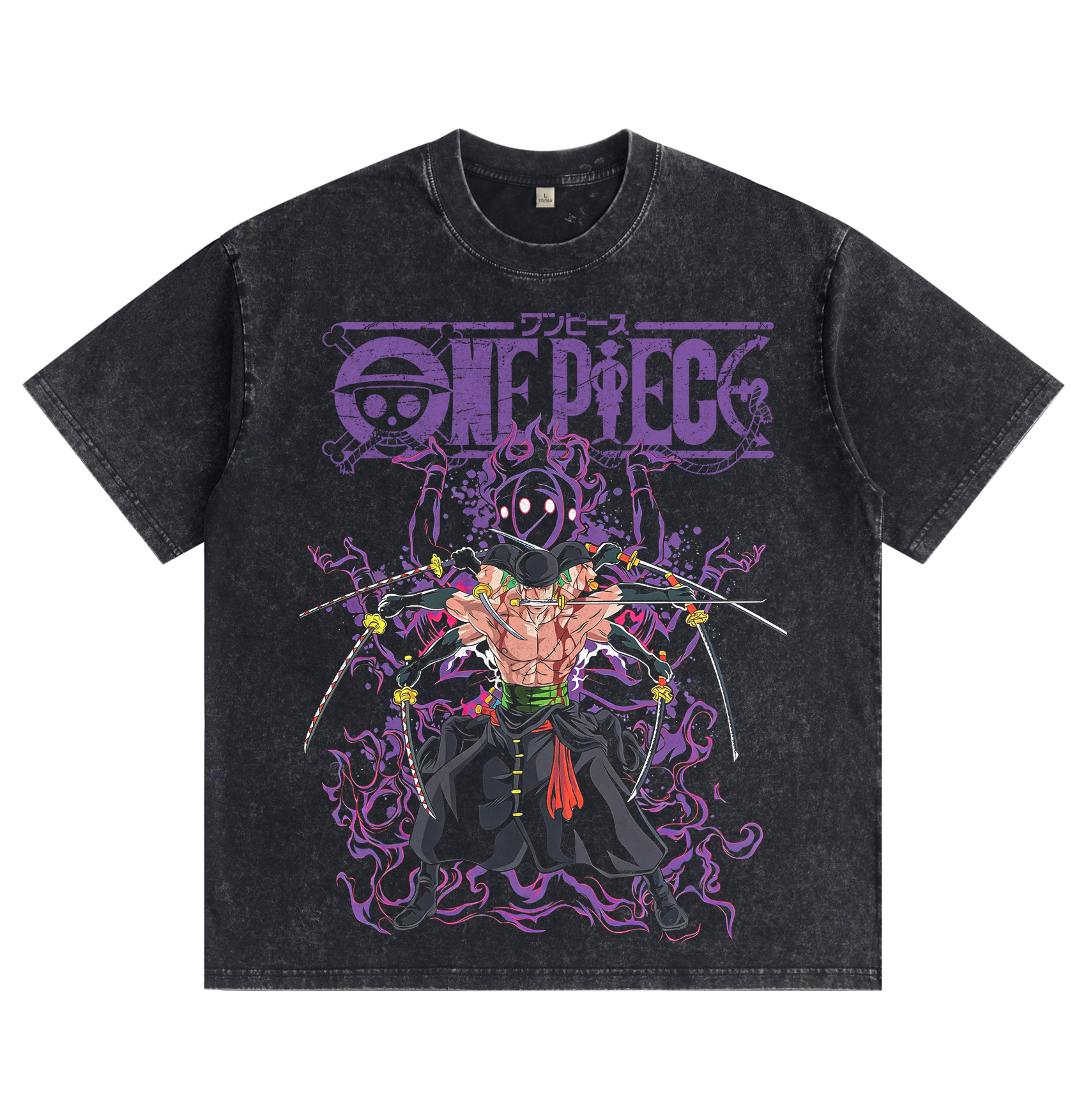 One Piece Zoro NineSword Style Washed T-Shirt
