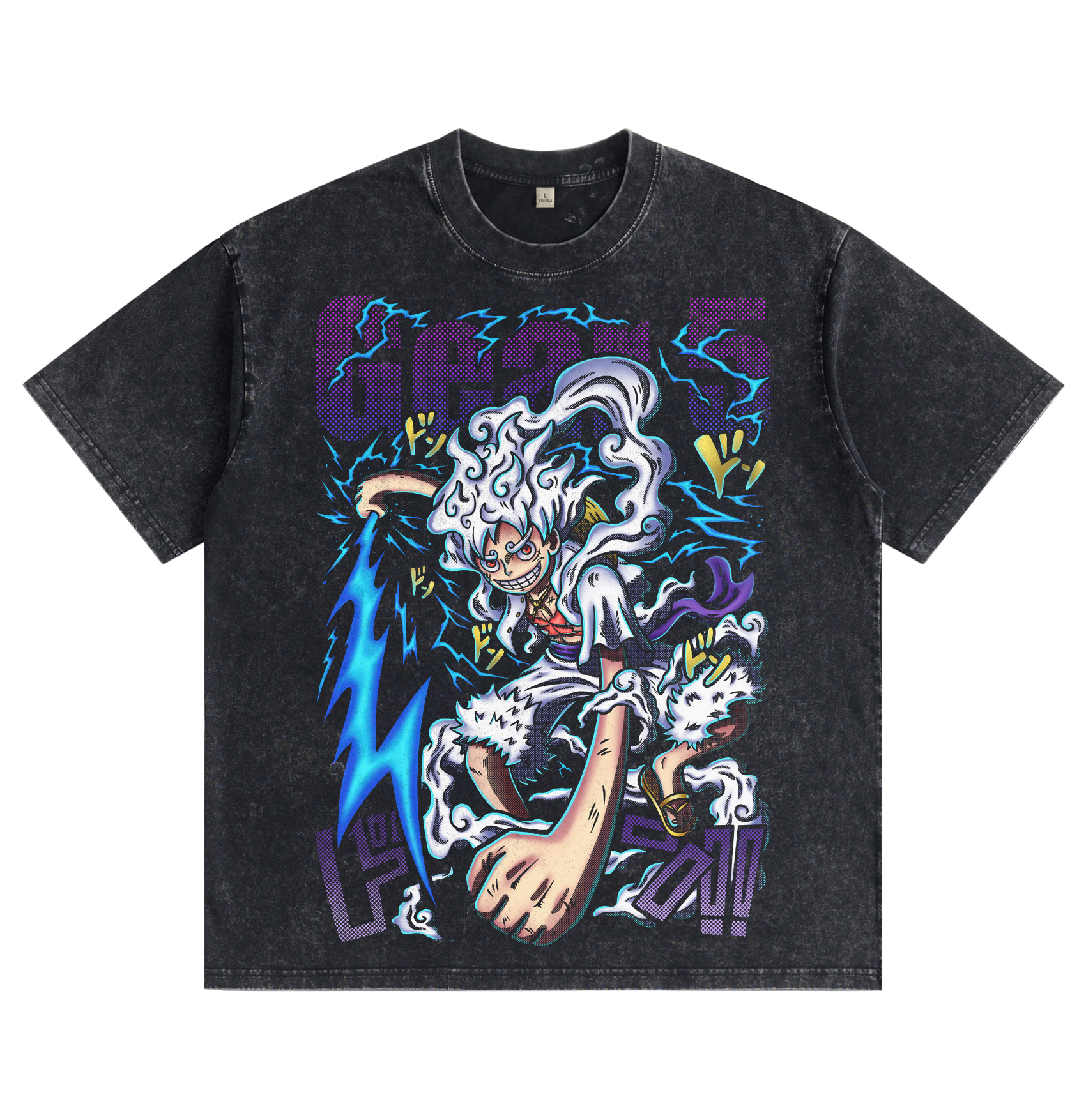 One Piece Luffy "Gear 5" Distressed Washed T-Shirt