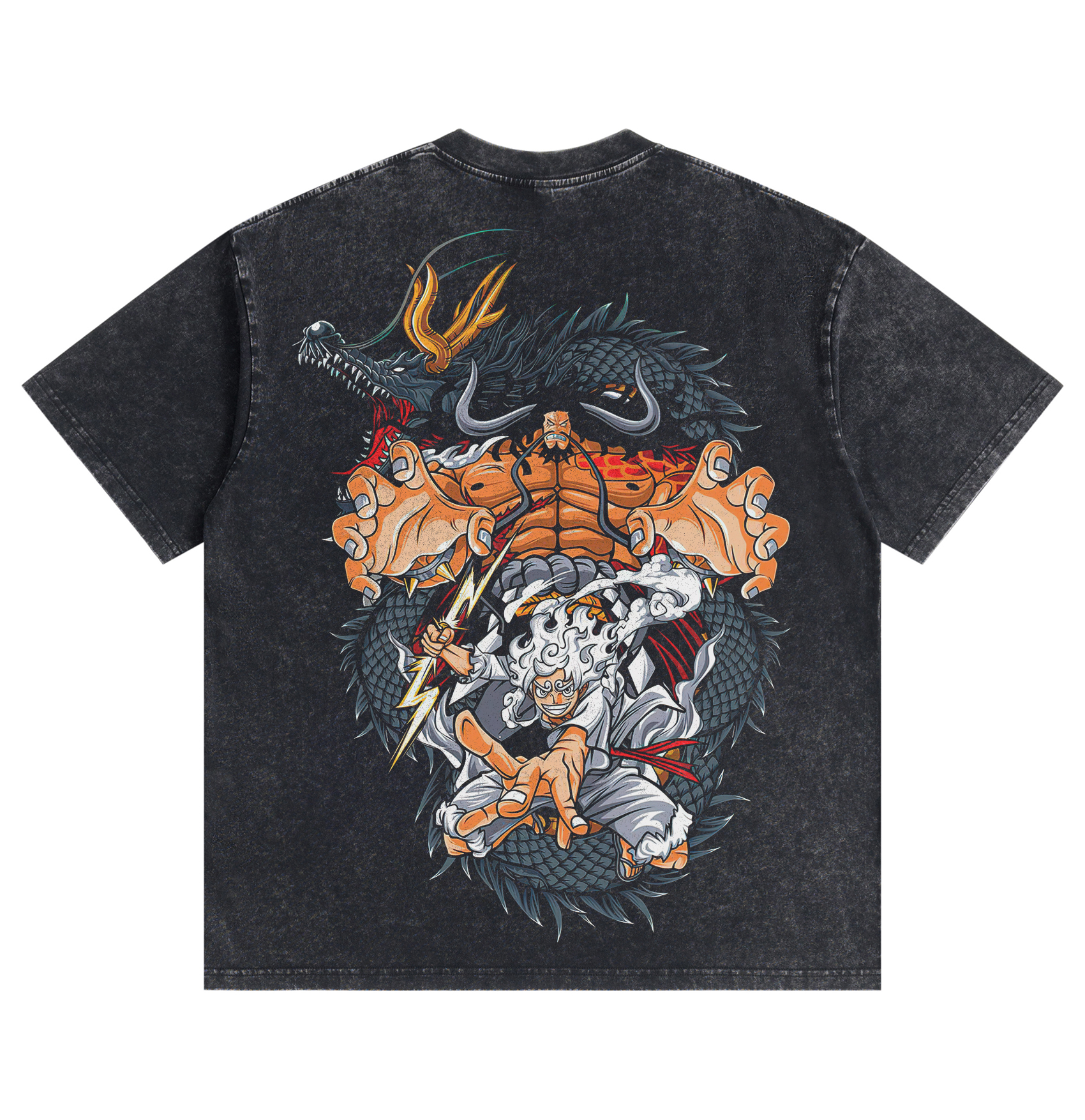 One Piece Luffy VS Kaido Washed T-shirt