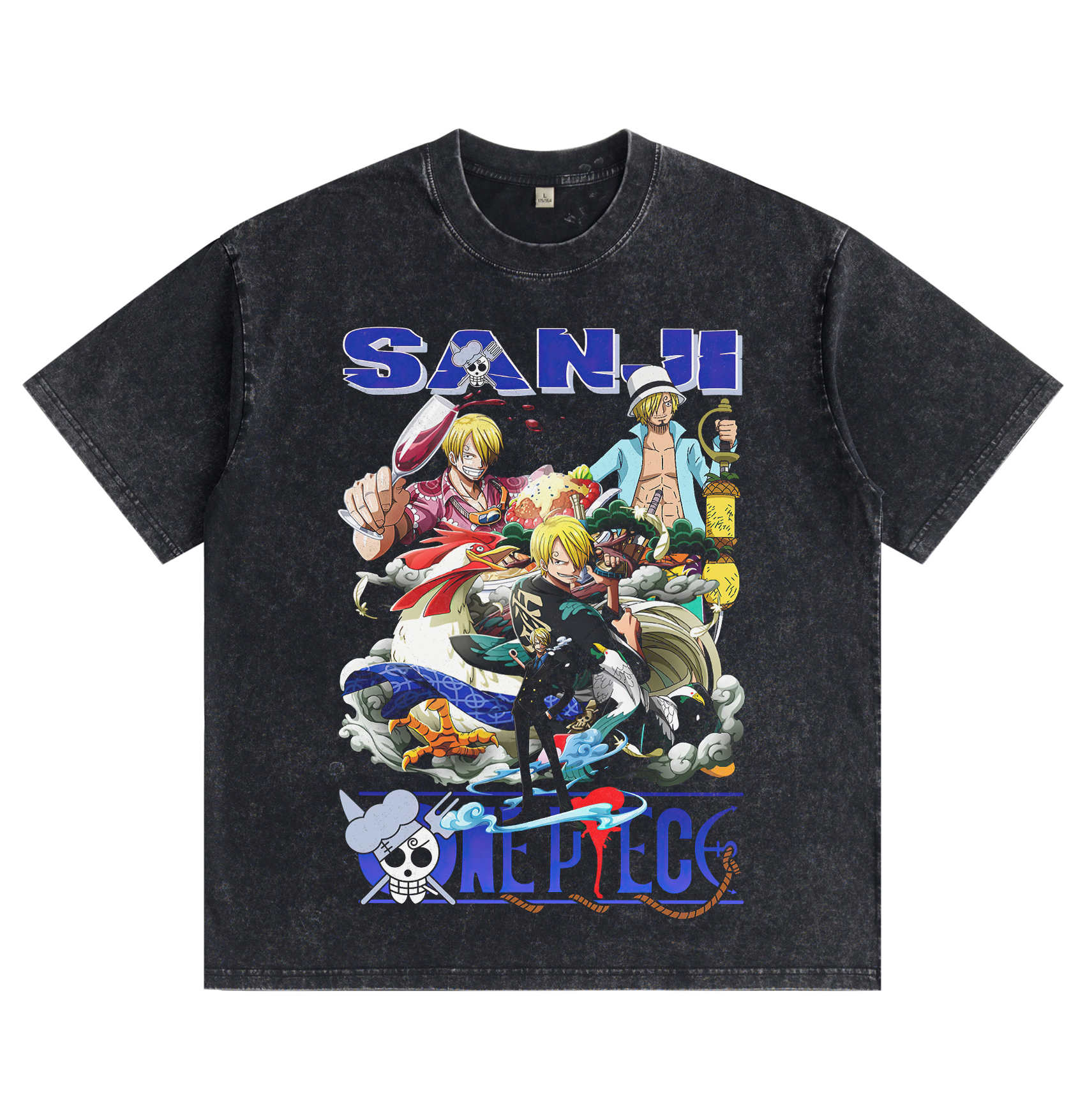 One Piece Sanji's washed T-shirt