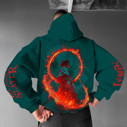  Unisex “ Demon Slayer” Anime Graphic Streetwear Vintage Hoodie-AnimeClothe