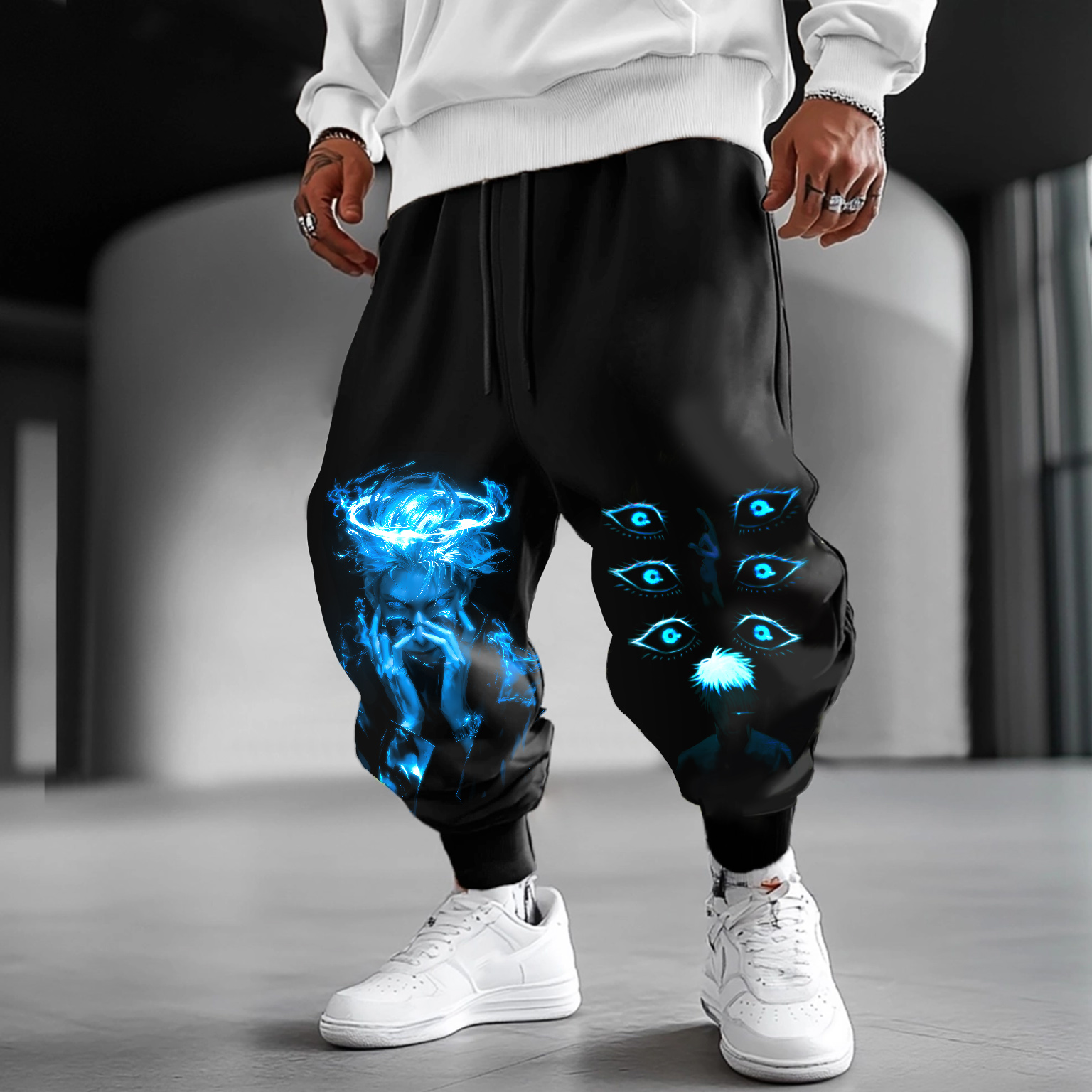 Unisex Oversized Anime Harem Pants-AnimeClothe