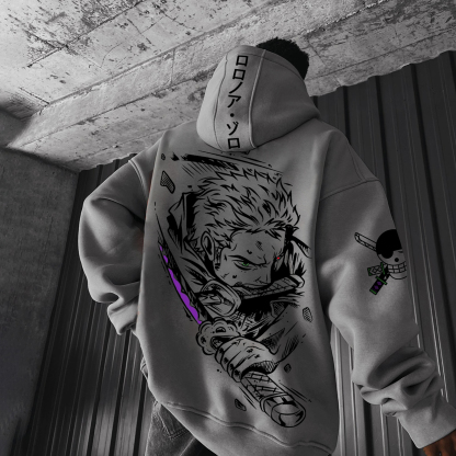 Unisex Oversized Anime Print Hoodie