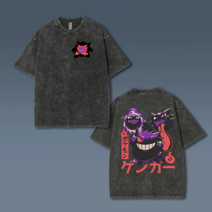 Unisex  Anime Style Vintage Washed T-Shirt-AnimeClothe