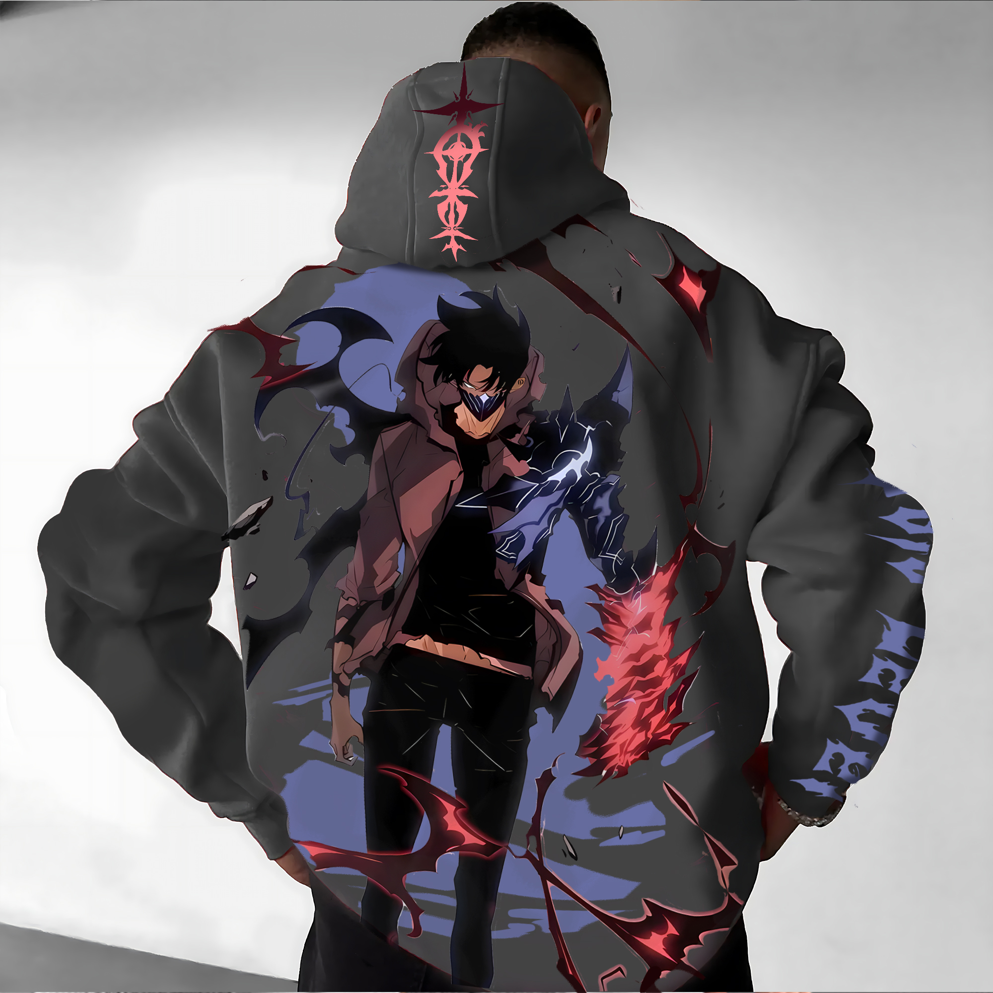  Unisex “Solo Leveling” Anime Graphic Streetwear Vintage Hoodie