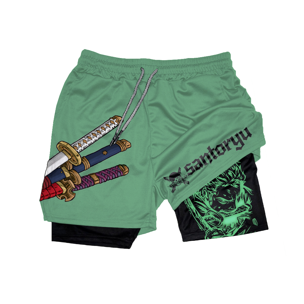 Santoryu Anime Gym Performance Shorts-AnimeClothe