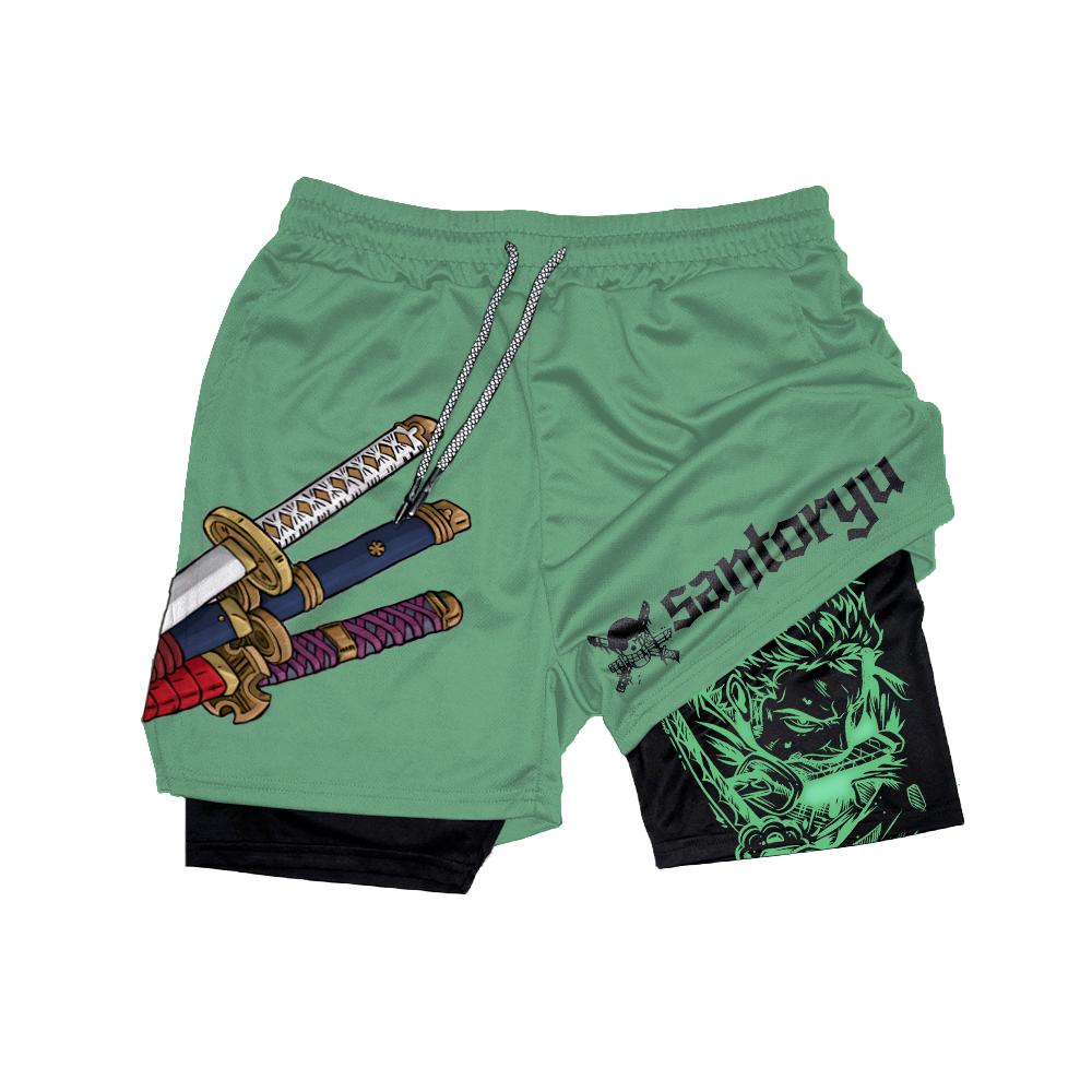 Santoryu Anime Gym Performance Shorts-AnimeClothe
