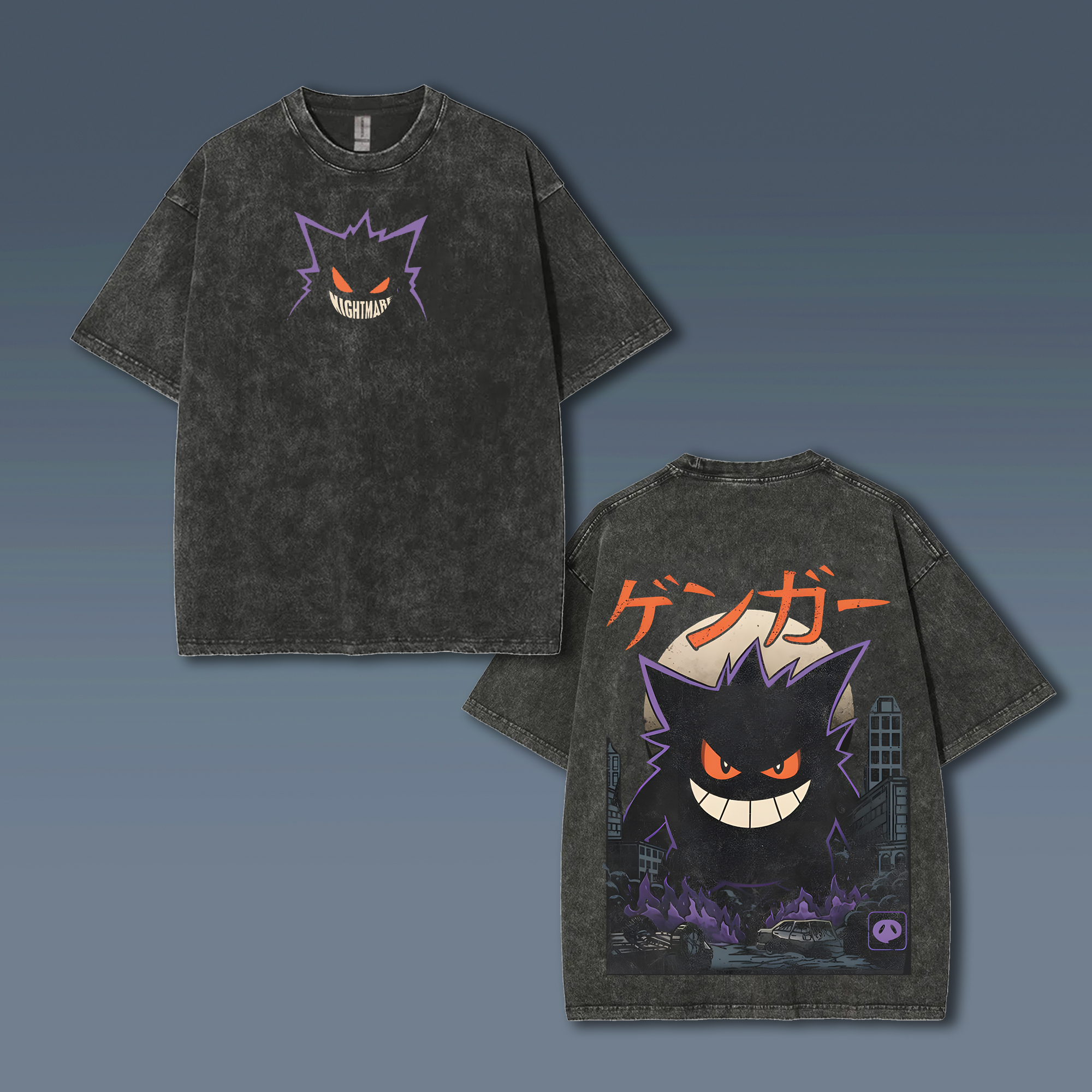 Unisex  Anime Style Vintage Washed T-Shirt-AnimeClothe