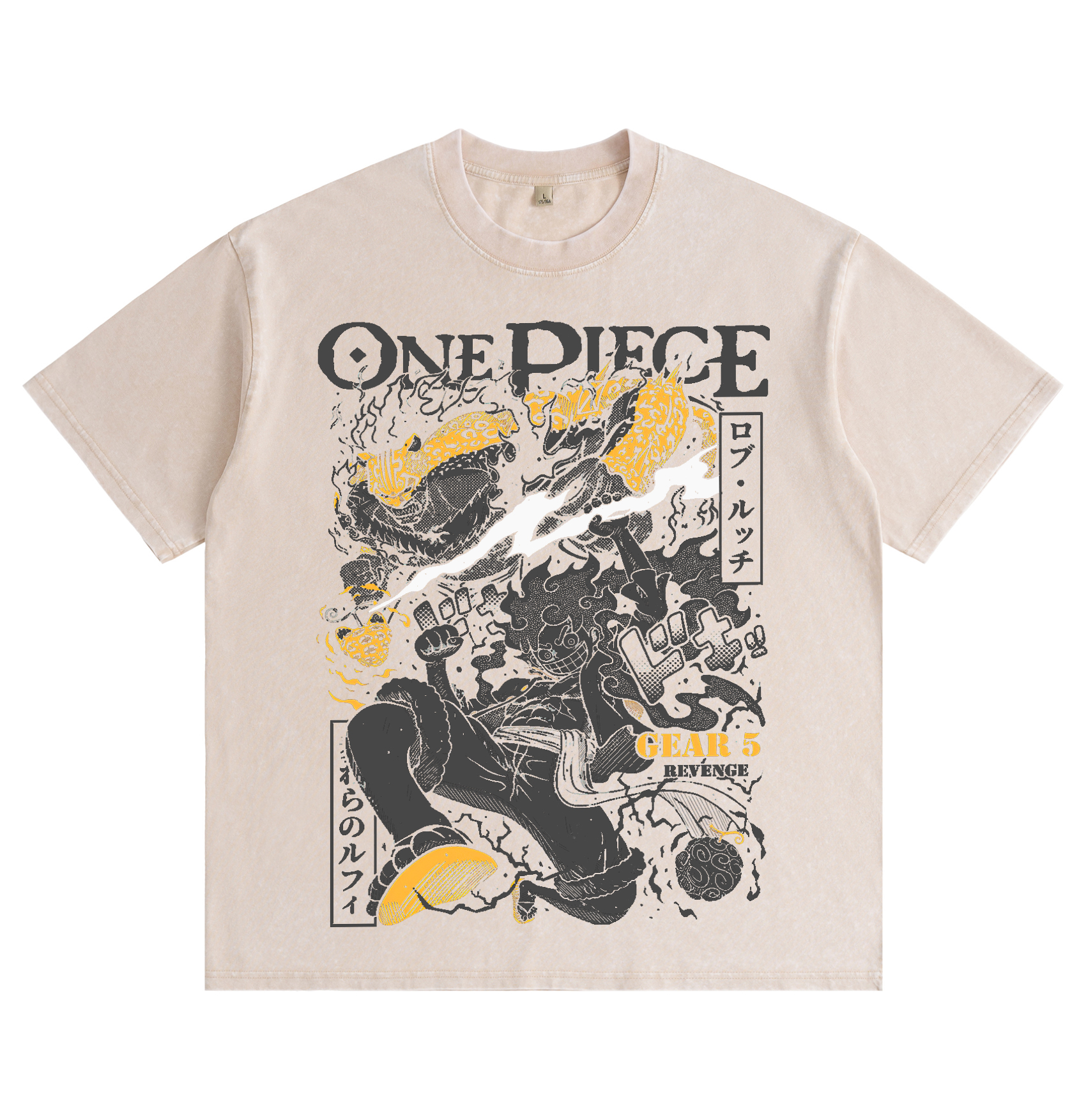 One Piece Luffy VS Lucci Washed T-shirt