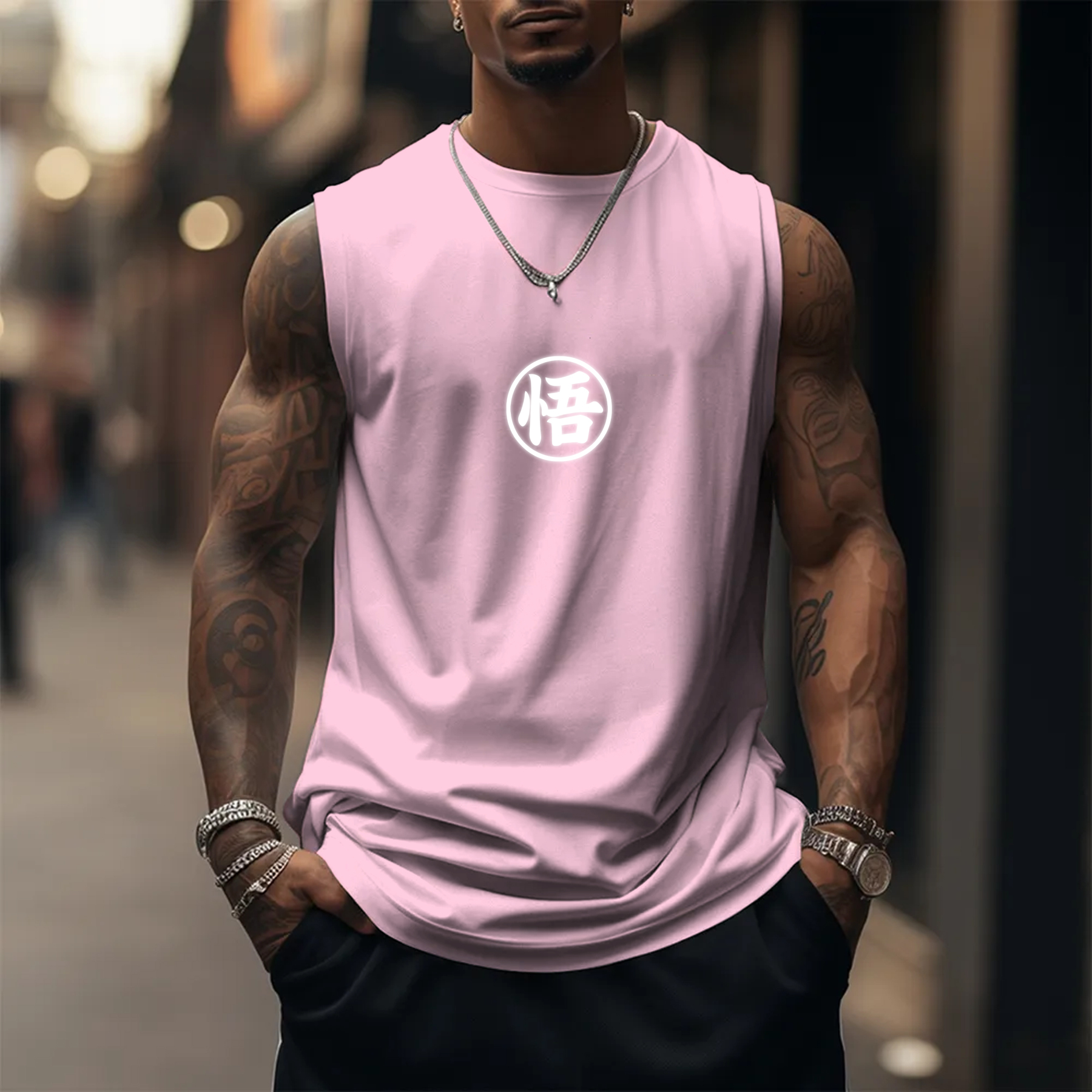 Oversized Anime Print Gym Tank Top丨-AnimeClothe