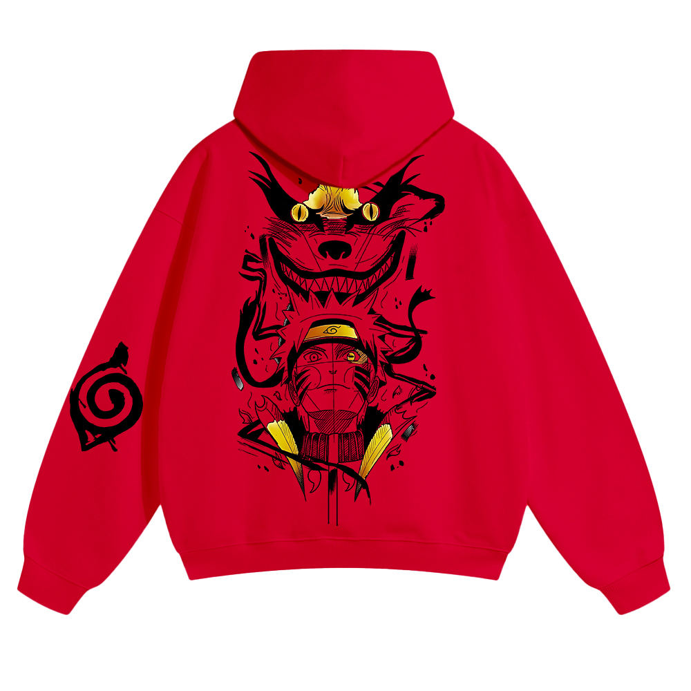 Oversized Unisex Anime Print Hoodie