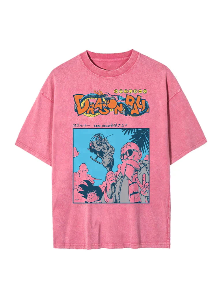 Unisex Anime Graphic Streetwear Vintage Washed T-shirt