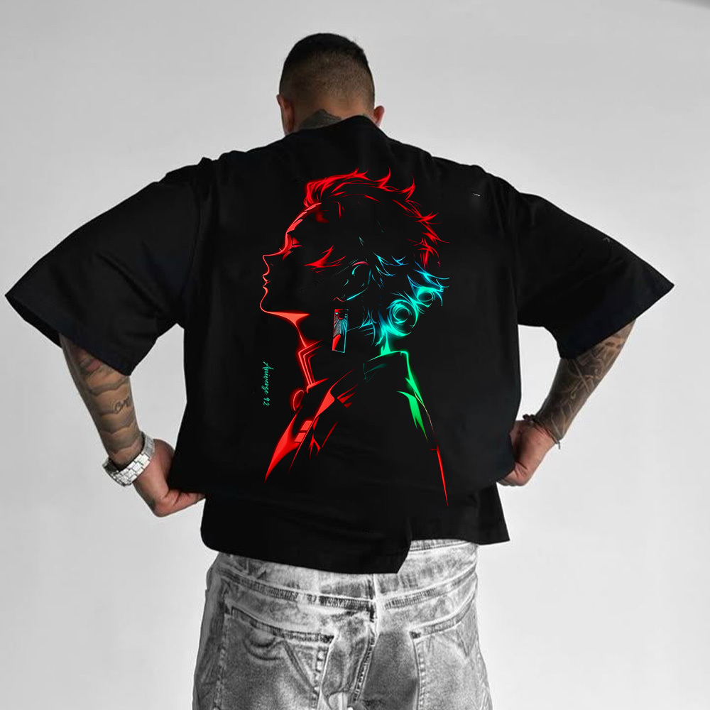 Stylish Graphic Print Short-Sleeve Shirt for Men - Perfect for Casual