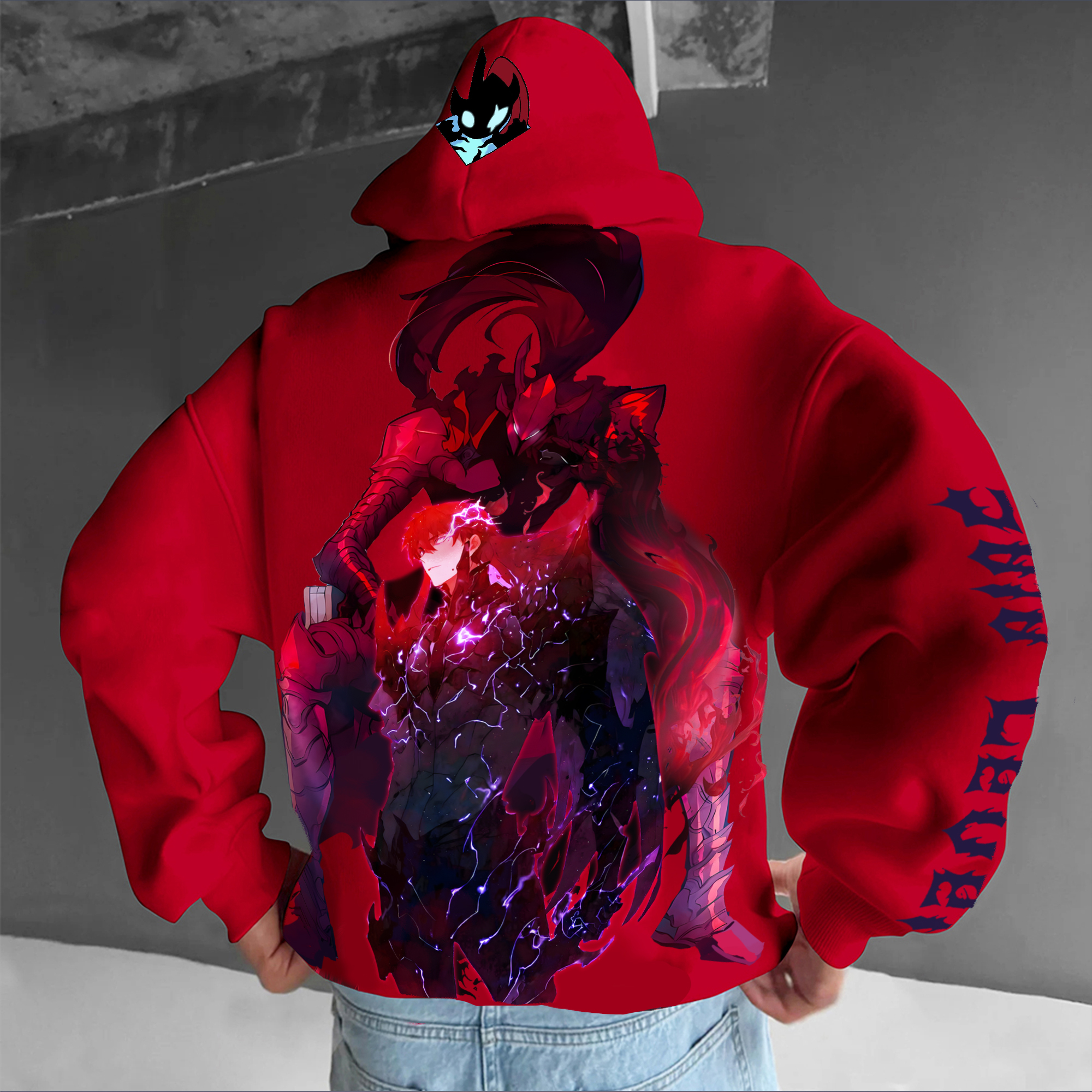  Unisex “Solo Leveling” Anime Graphic Streetwear Vintage Hoodie