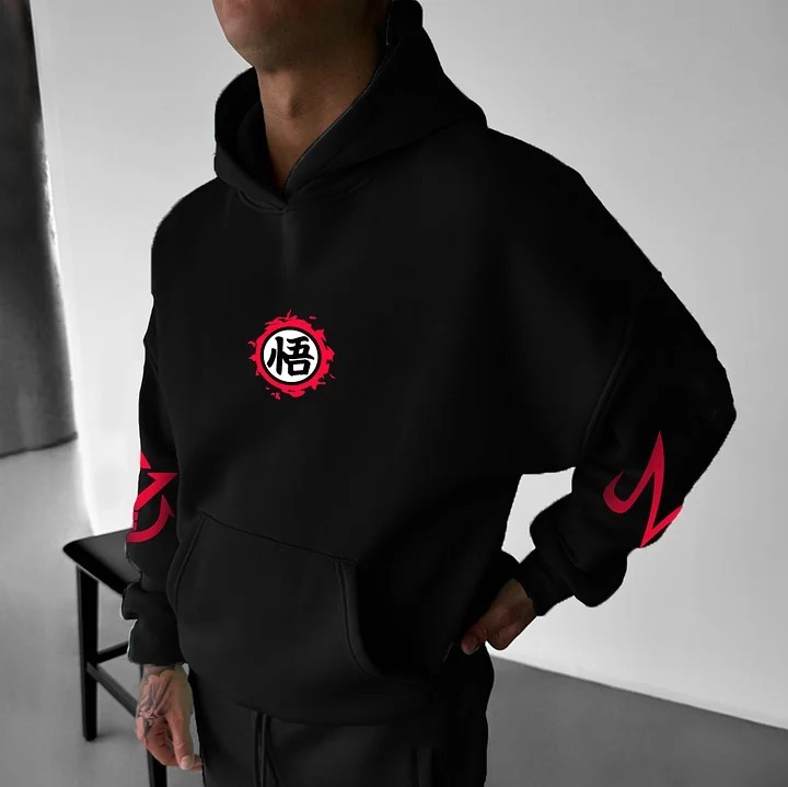 Unisex Anime Print  Casual Oversized Hoodie