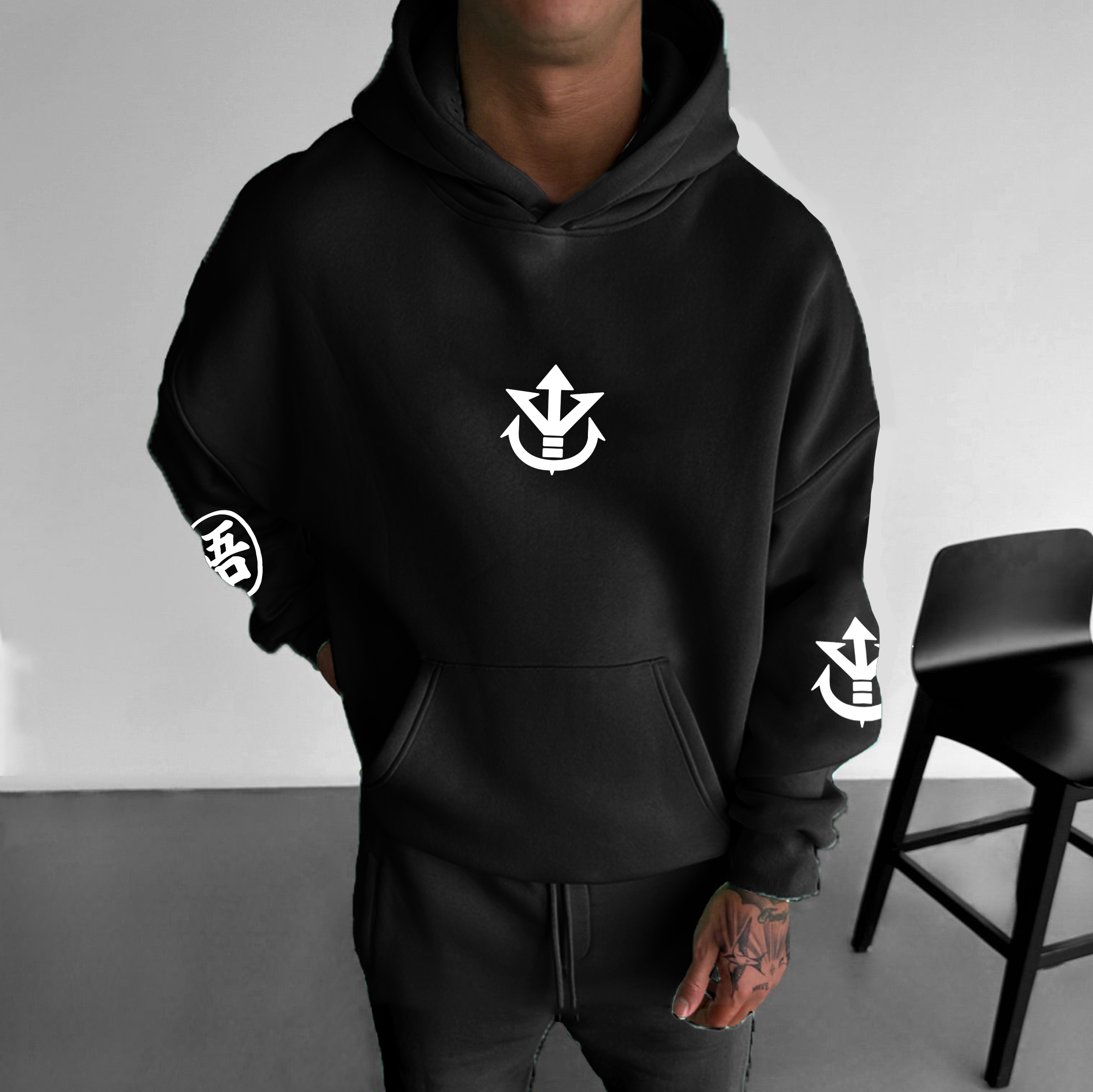 Unisex Anime Print  Casual Oversized Hoodie-AnimeClothe