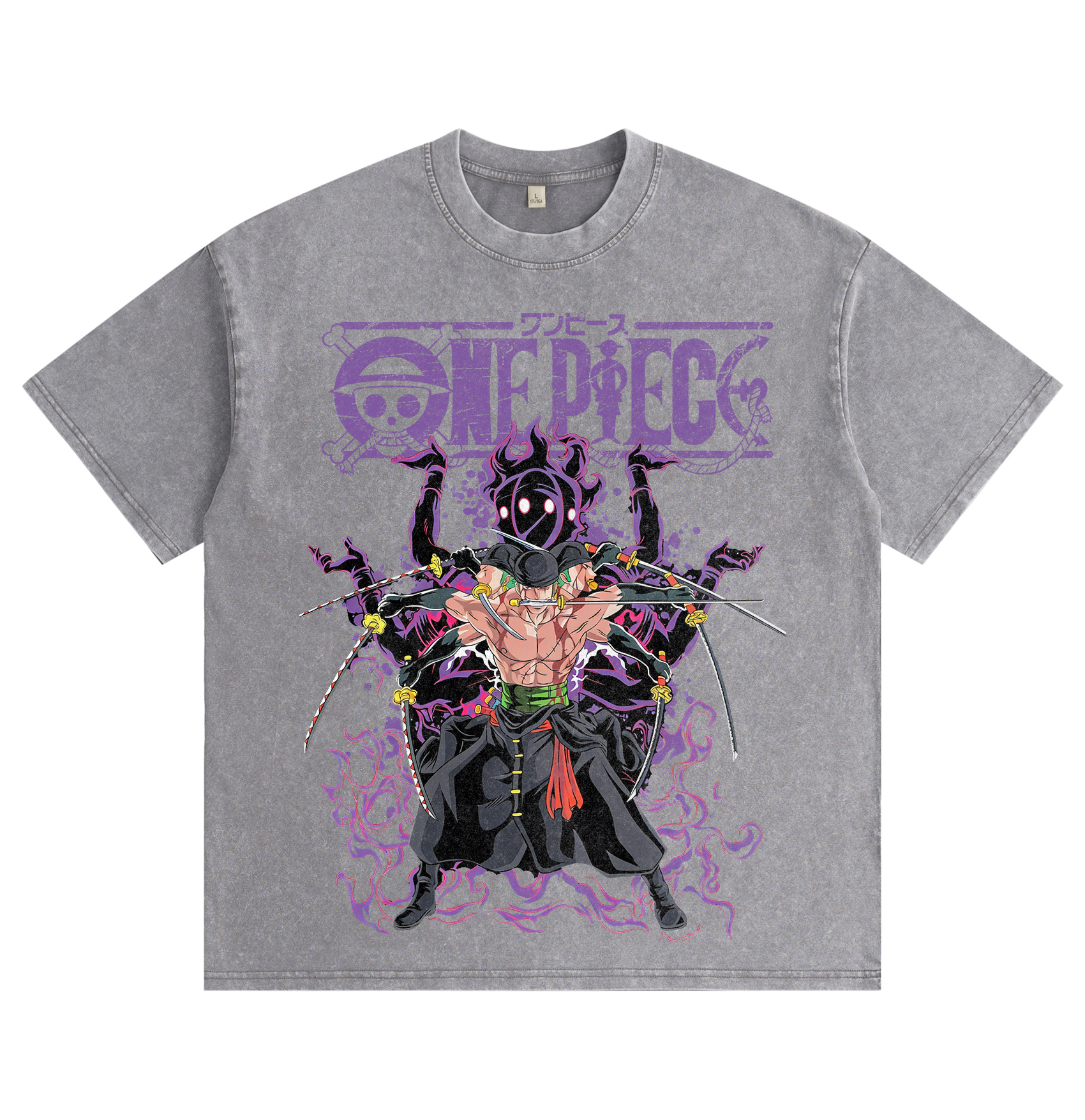 One Piece Zoro NineSword Style Washed T-Shirt