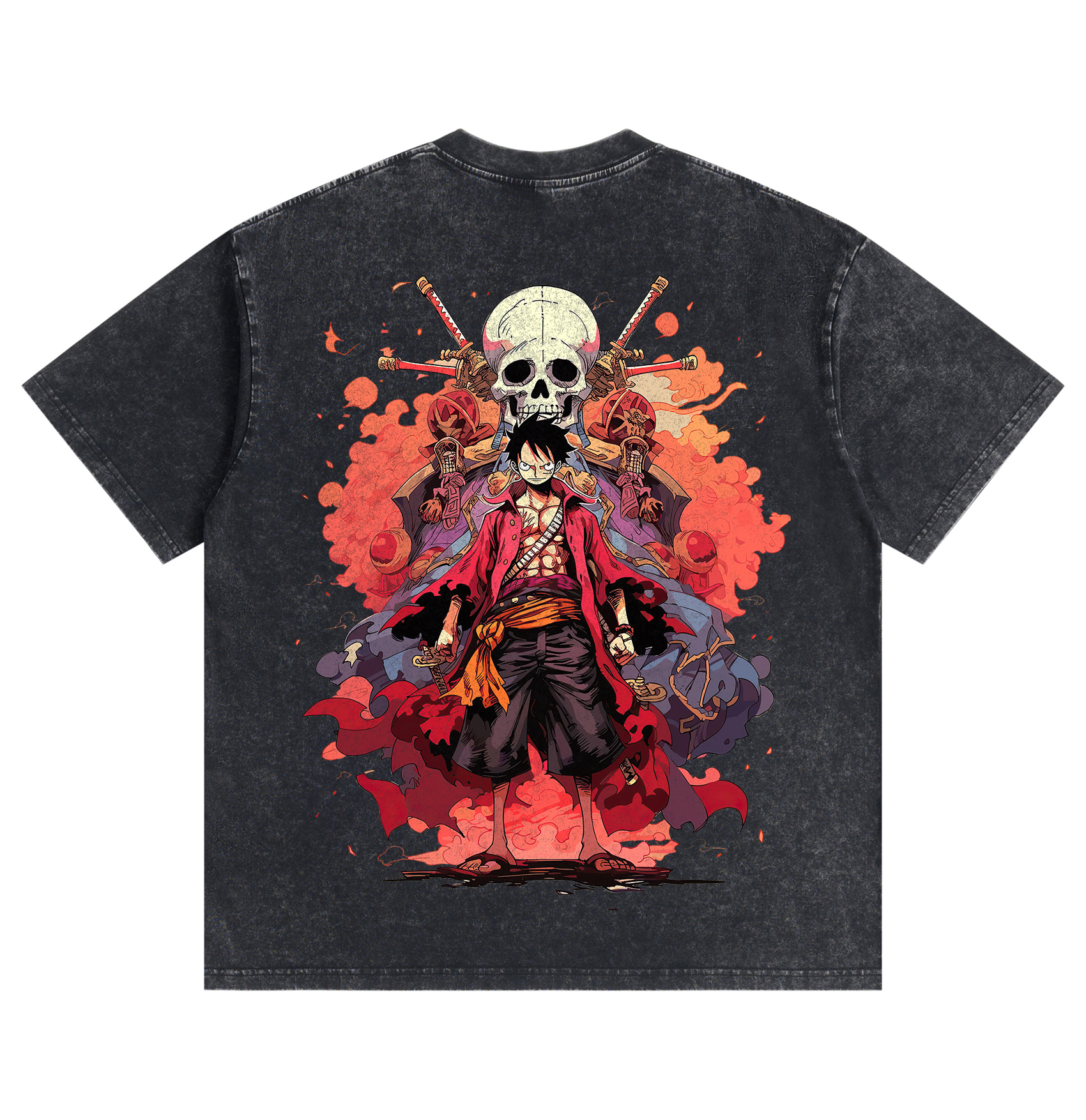 One Piece Luffy  washed T-shirts
