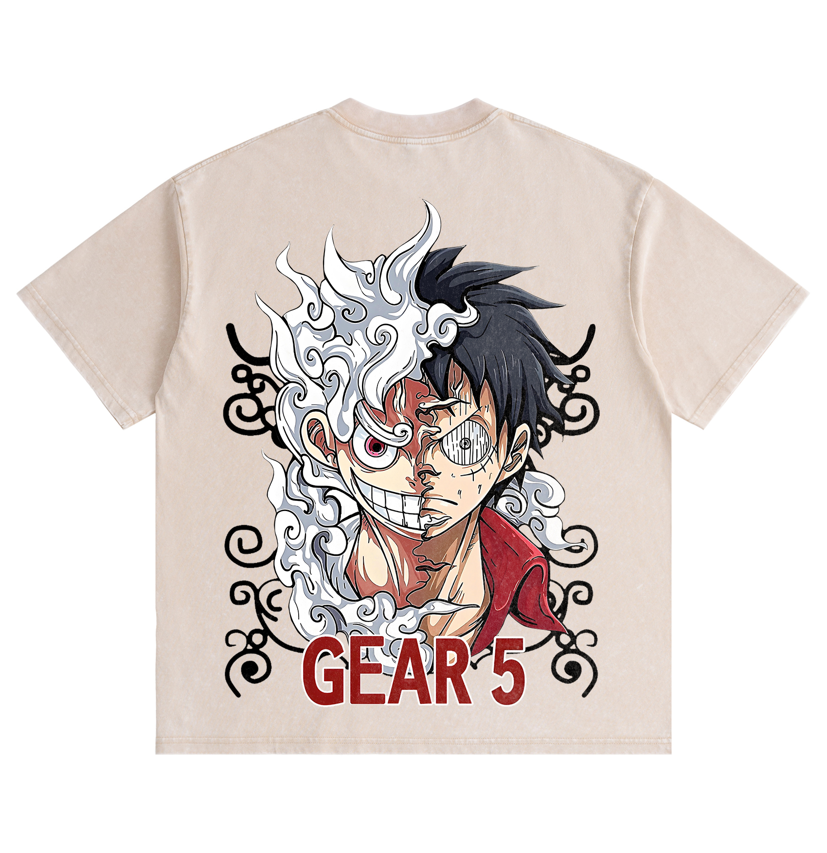 One Piece Luffy Gear 5 Distressed Washed T-Shirt