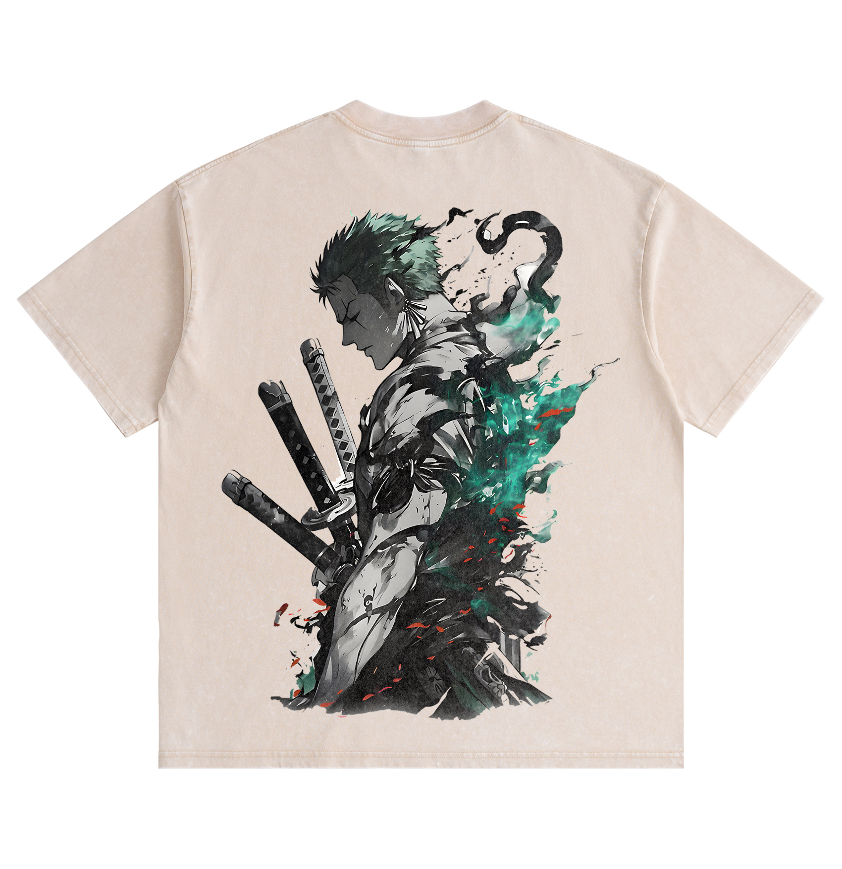 One Piece Zoro Distressed Washed T-Shirt