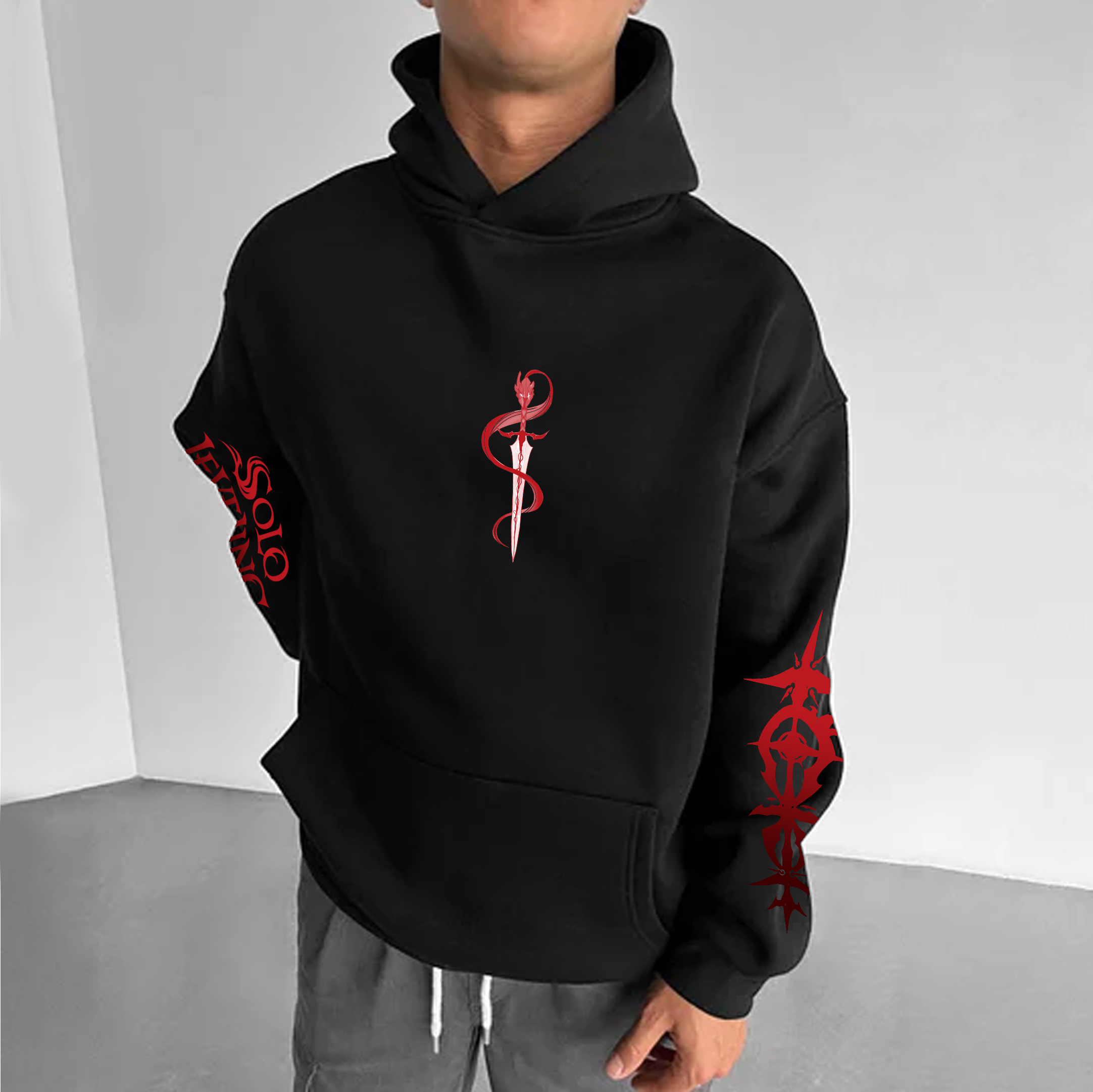 Unisex “Solo Leveling” Anime Graphic Streetwear Vintage Hoodie-AnimeClothe