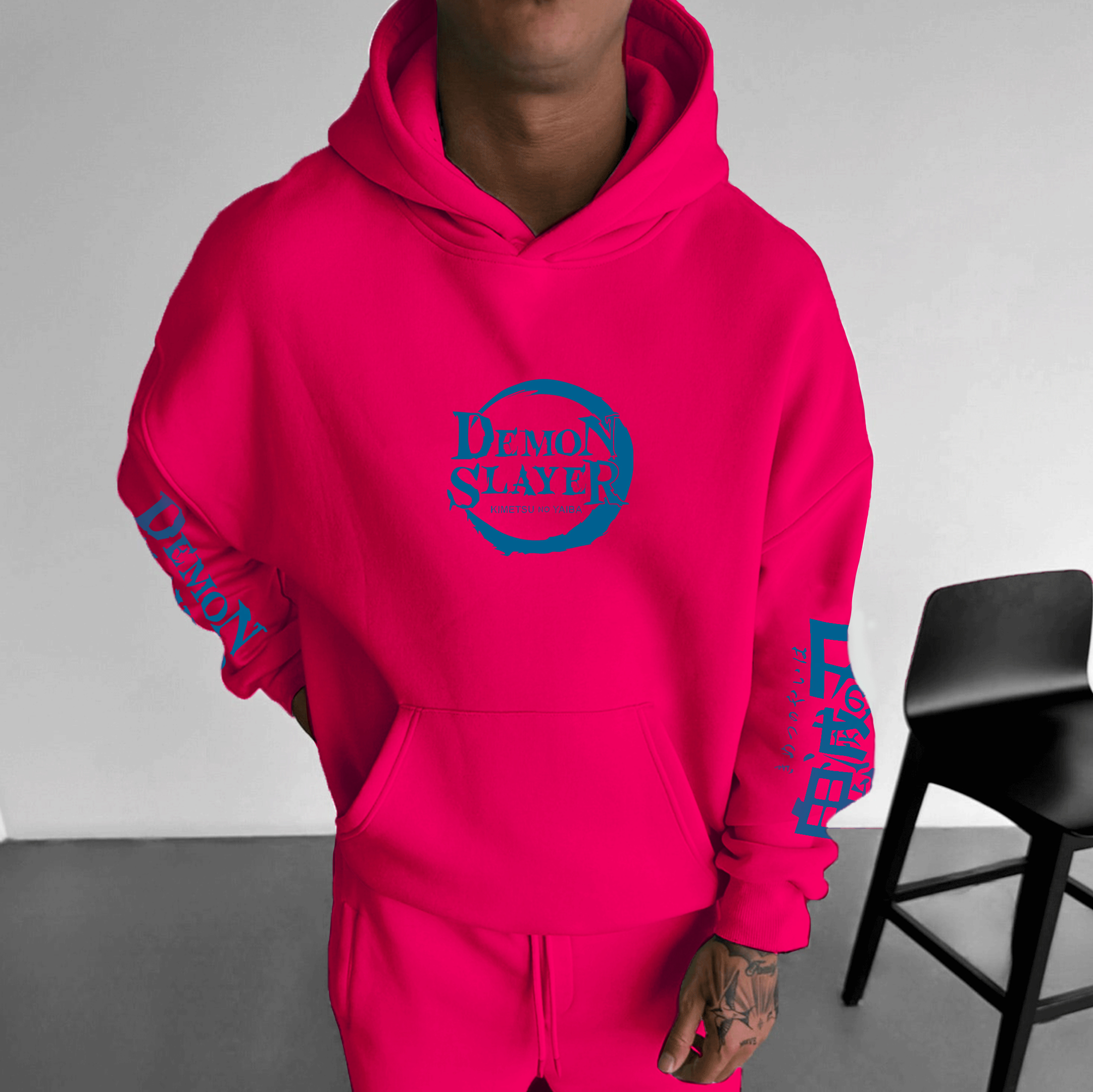  Unisex “ Demon Slayer” Anime Graphic Streetwear Vintage Hoodie-AnimeClothe