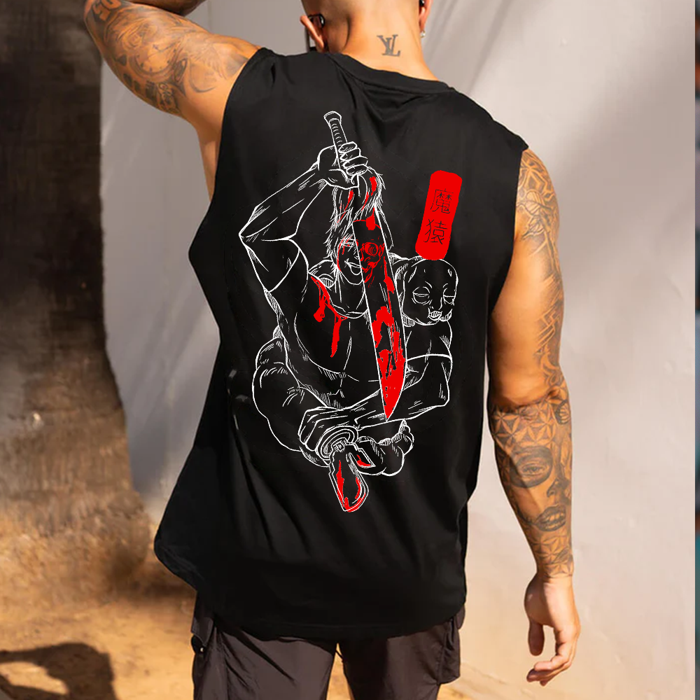 Men's Casual Anime Printed Fitness Tank Top-AnimeClothe