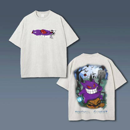 Unisex  Anime Style Vintage Washed T-Shirt-AnimeClothe