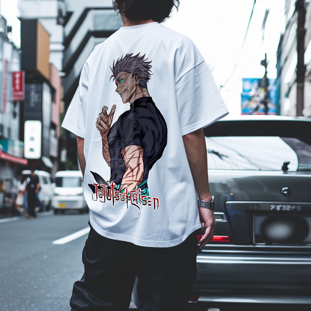 Oversized Unisex Anime Print T-Shirt-AnimeClothe