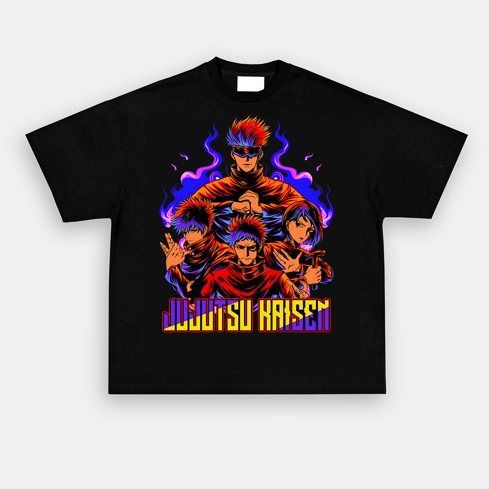 Oversized Unisex Anime Jujutsu Kaisen Print T-Shirt-AnimeClothe