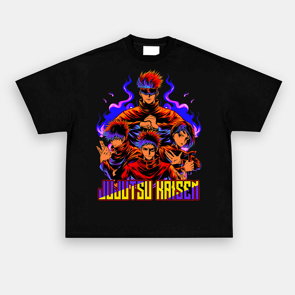 Oversized Unisex Anime Jujutsu Kaisen Print T-Shirt-AnimeClothe