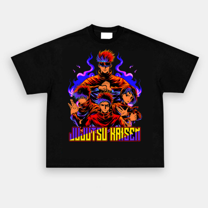 Oversized Unisex Anime Jujutsu Kaisen Print T-Shirt-AnimeClothe