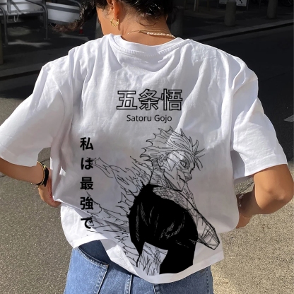 Unisex Oversized Anime Print T-Shirt-AnimeClothe