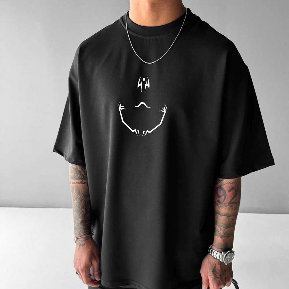 Unisex Oversized  Anime Print T-Shirt-AnimeClothe