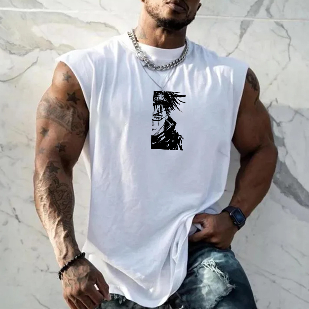 Casual Anime Villain Print Fitness Tank Top-AnimeClothe